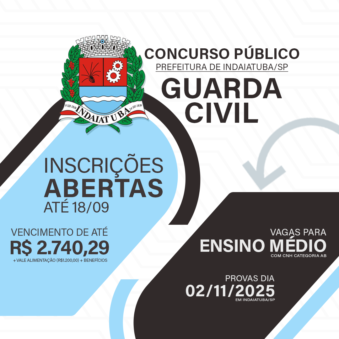 Concurso Público para a Prefeitura Municipal de Indaiatuba/SP - Guarda Civil