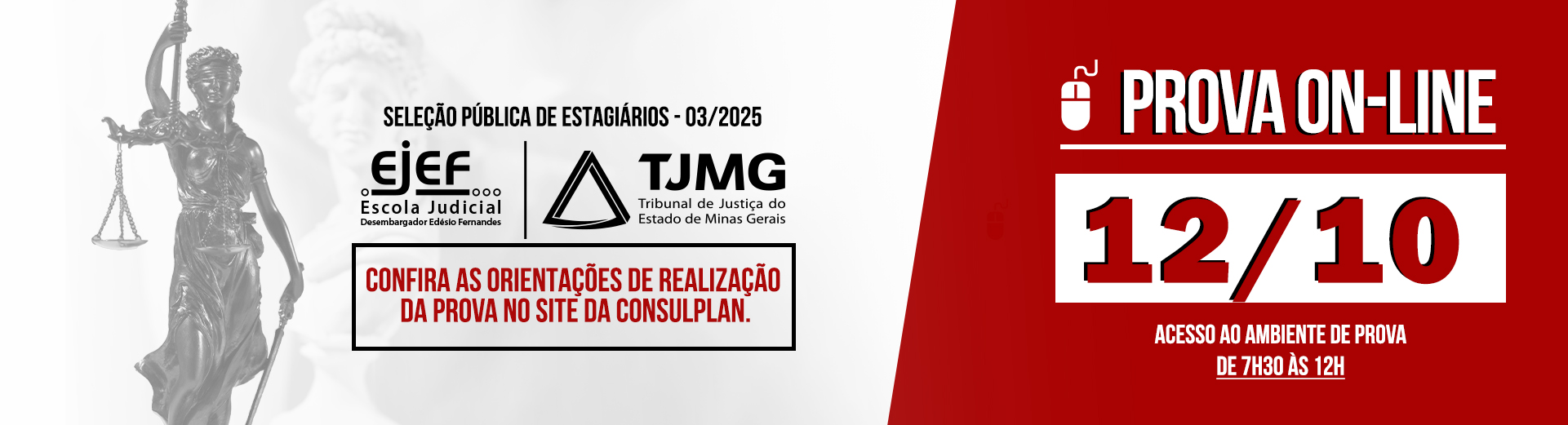 Tribunal de Justiça de Minas Gerais - TJMG - Seleção Pública de Estagiários nº 03/2025